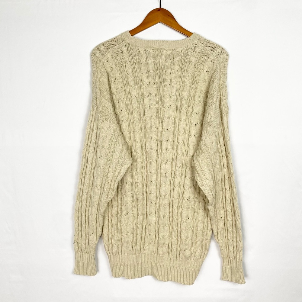 Vintage Gant Golf Cable Knit Sweater Embroidered Logo Side Medium - Picture 3 of 7